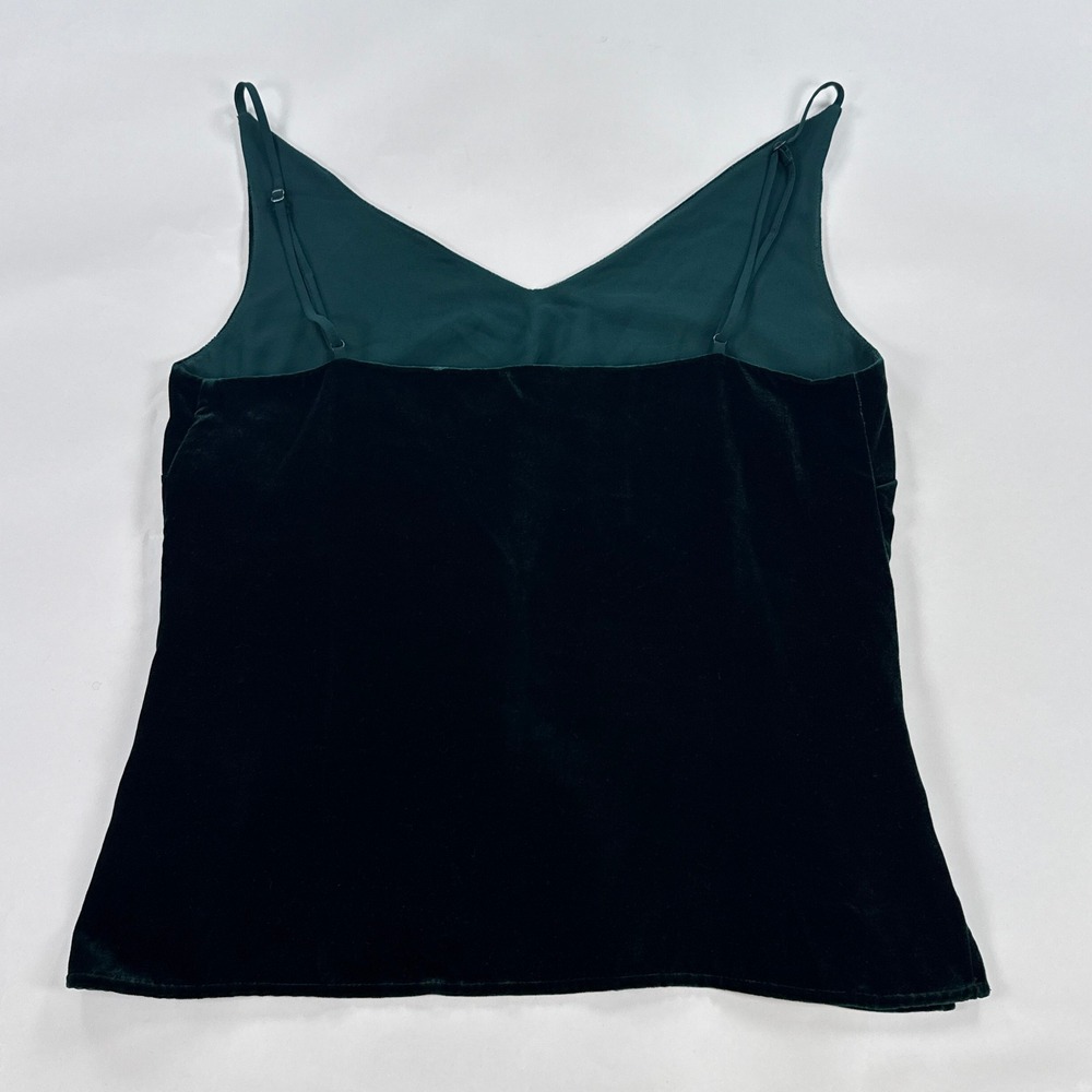 L'AGENCE Womens Cami S Green Jane Silk Velvet Tank Top Luxe Minimalist Night Out - Picture 7 of 10